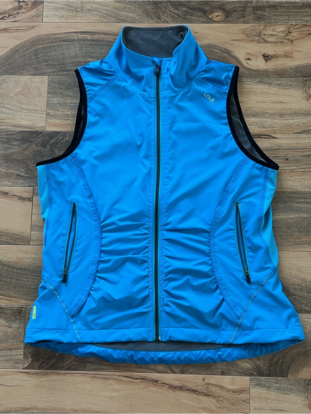 Lole Outdoor Athletic Fleece Lined Running Hiking Vest Full Zip Womens Lg